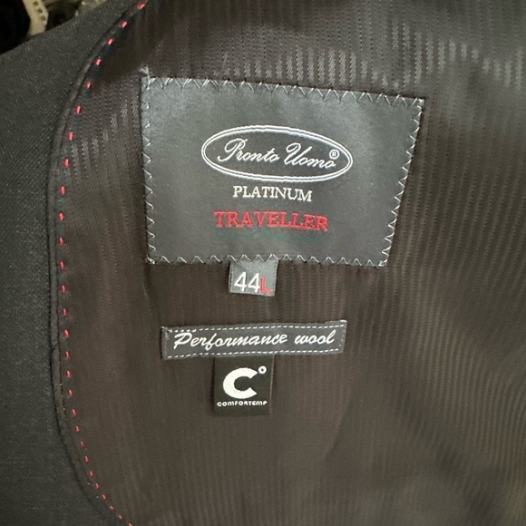 Pronto Uomo Mens Platinum Travel Two Button‎ Performance Wool Blazer Jacket 44L - Picture 7 of 14